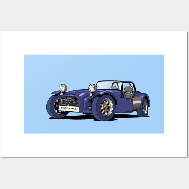 Caterham 7 in blue Wall Art by Webazoot